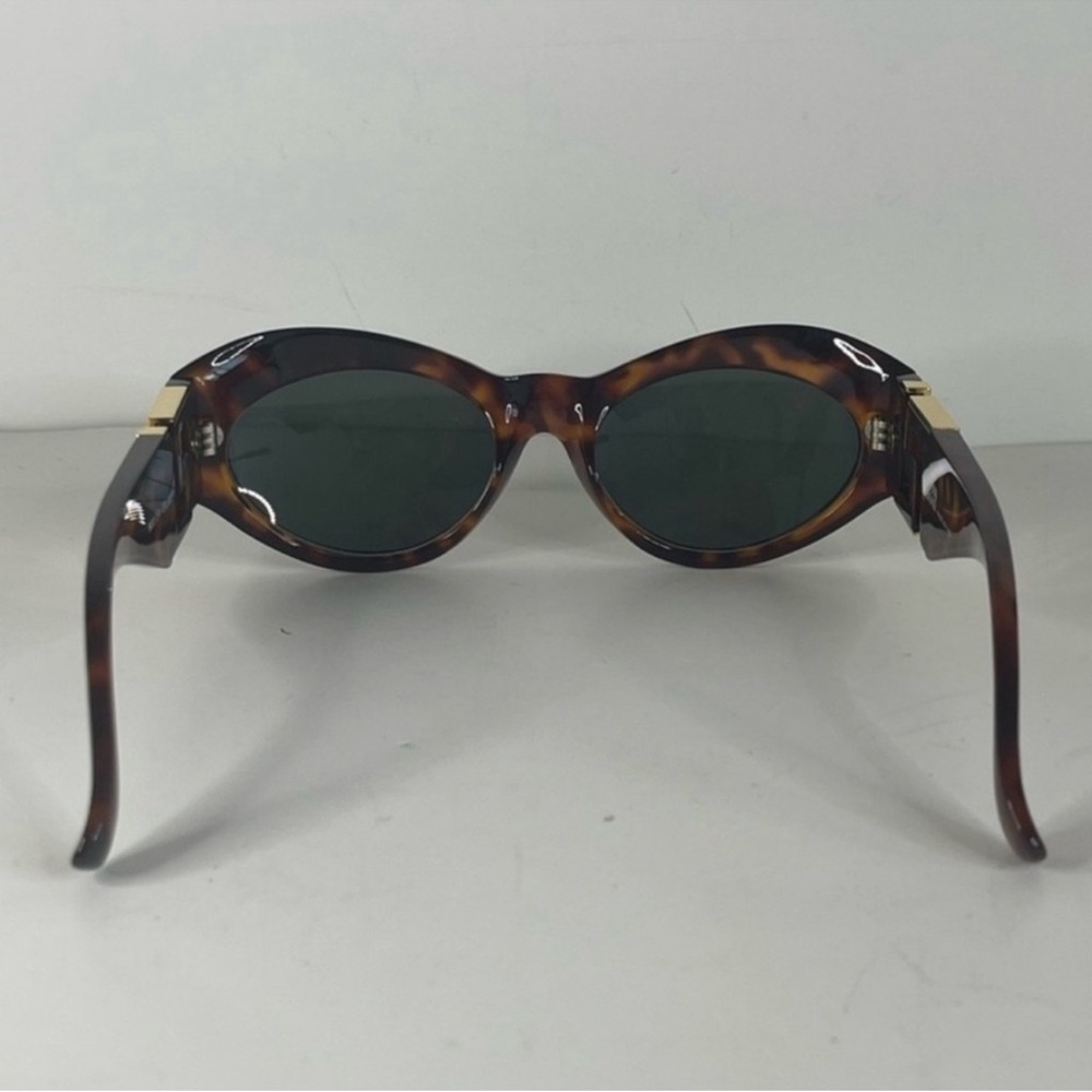 Versace Tortoiseshell Oval Sunglasses with Dark Green Lenses - Picture 7 of 15
